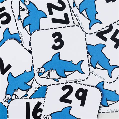 Shark Calendar Numbers Free Printable Fun A Day