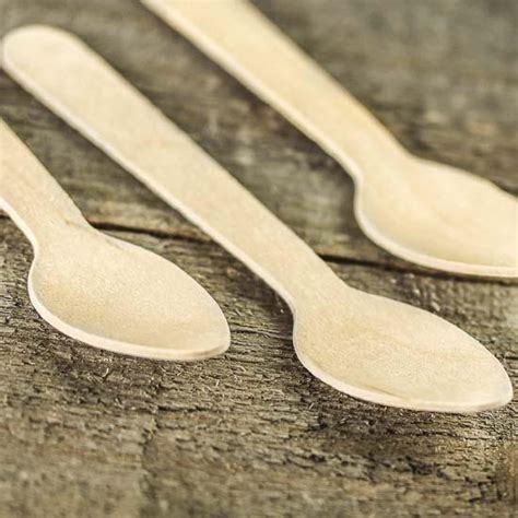 Birch Wood Pieces Mm Disposable Wooden Spoon For Event And