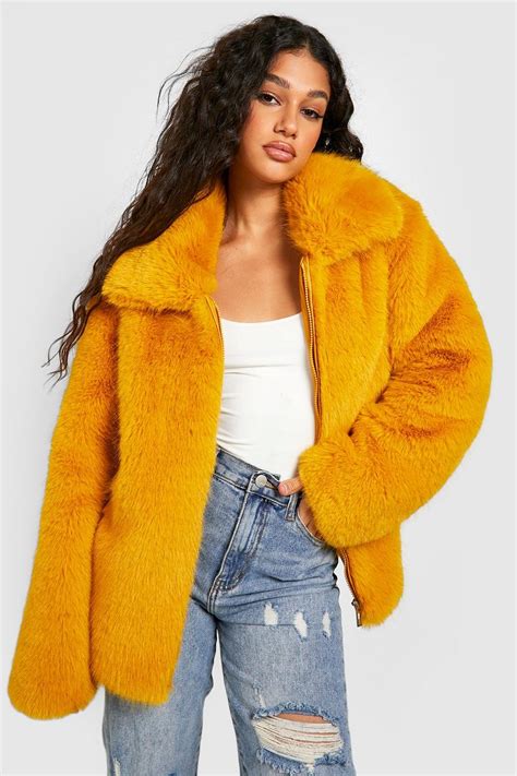 Womens Premium Oversized Collar Faux Fur Coat Boohoo Uk