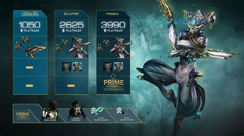 Warframe: Mirage Prime Access - Accessories Pack (2017) promotional art - MobyGames