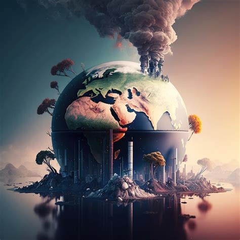 Premium AI Image | The concept of environmental pollution on the planet ...