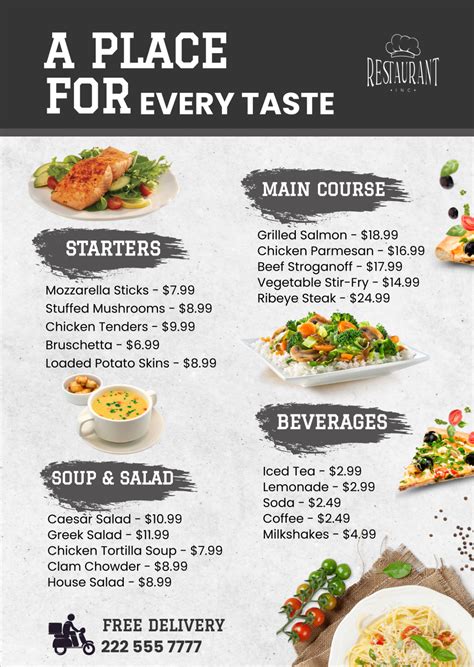 Free Restaurant Food Menu Template - Edit Online & Download | Template.net