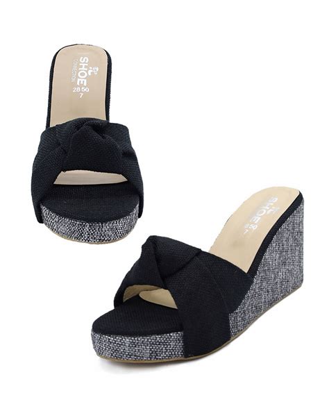 Buy Black Casual Wedge Sole Chappal In Pakistan Online Shopping In