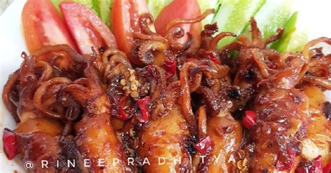 Resep Cumi Bakar Teflon Pedas Manis Oleh Rinee Pradhitya Cookpad