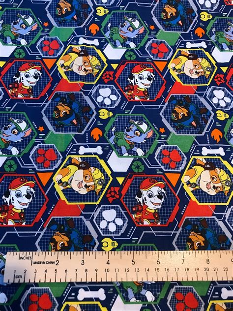 Paw Patrol Fabric Character Fabric By The Yard Paw Patrol Etsy