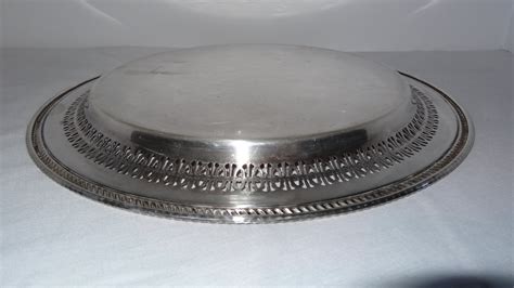 WM Rogers 170 Round Silver Plated Serving Tray Home And Etsy