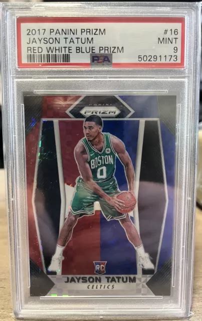 Panini Prizm Jayson Tatum Rosso Bianco Blu Prizm Rookie Psa