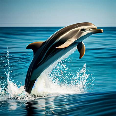 Premium AI Image | Happy jumping dolphin