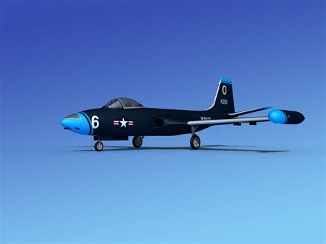 3d cockpit f2h banshee jet fighter