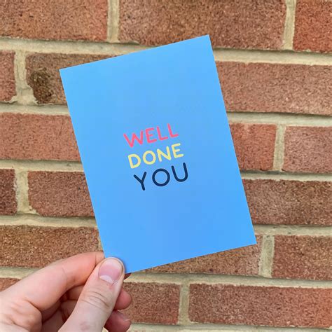 Well Done You Postcard Well Done Mini Print Congratulations Postcard