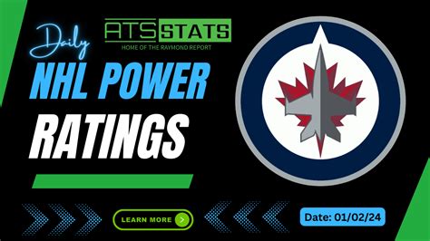 Nhl Daily Power Ratings Tuesday January 2nd 2024 Sports Betting Stats