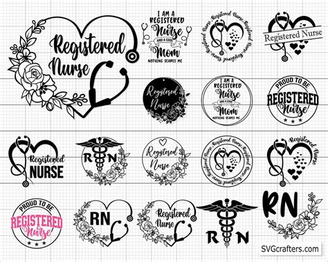 Registered Nurse Bundle Svg Rn Svg Stethoscope Svg Nurse Svg