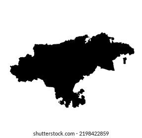 Cantabria Map Vector Silhouette Illustration Isolated 库存矢量图免版税