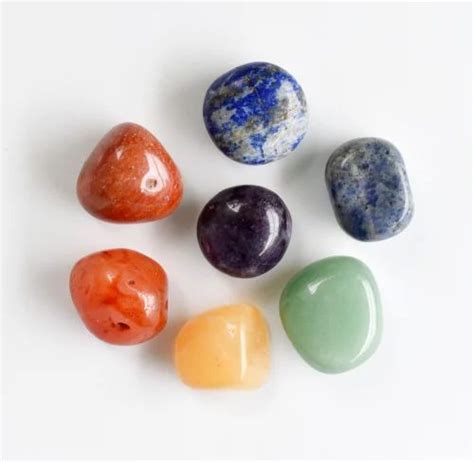 Gemstone 7 Chakra Tumbled Stones Set 7 Chakras Crystal Gift Set For