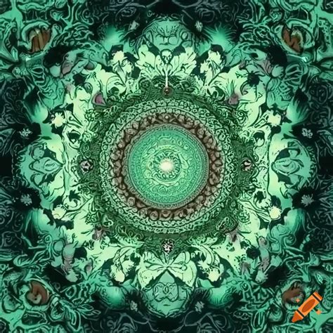 Sage Green Mandala With Intricate Patterns On Craiyon