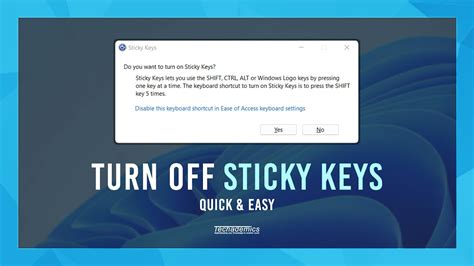 How To Turn Off Sticky Keys In Windows 11 Quick Easy YouTube