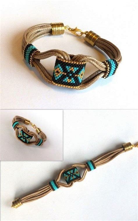 Beaded Tribal Bracelet Boho Hippie Bracelet Leather Etsy Hippie