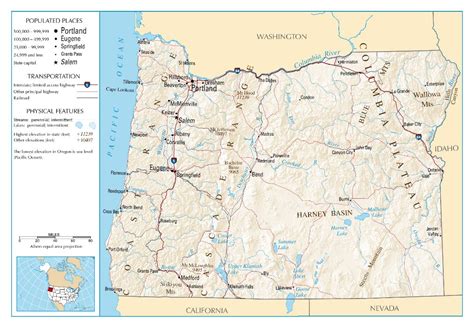 Large detailed map of Oregon state | Oregon state | USA | Maps of the ...