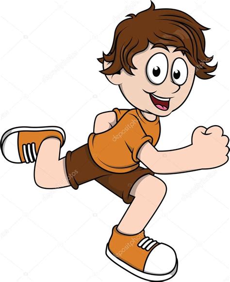 Boy running .eps 10 vector cartoon illustration Running Cartoon ...