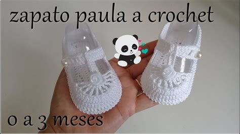 Zapato A Crochet Modelo Paula 0 A 3 Meses YouTube