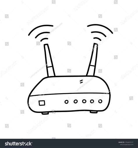 Wifi Router Modem Doodle Hand Drawn 库存矢量图（免版税）1954692127 Shutterstock