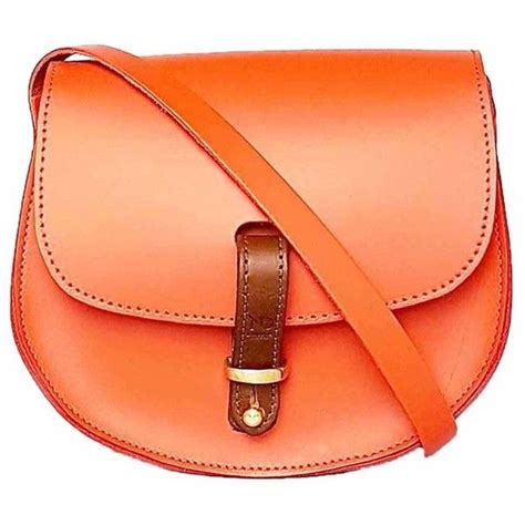 N Damus London Mini Victoria Orange Leather Crossbody Saddle Bag