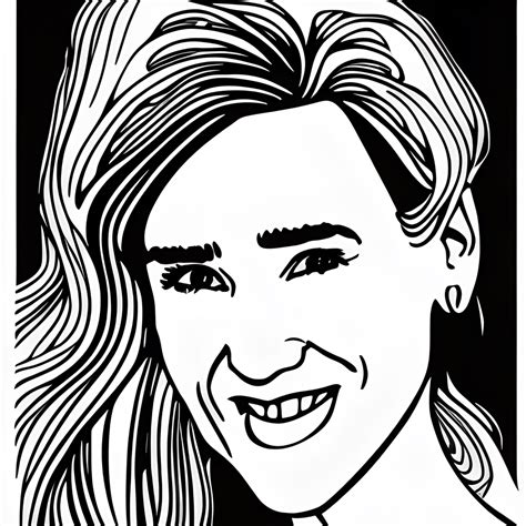 Jennifer Connelly Caricature Coloring Page · Creative Fabrica