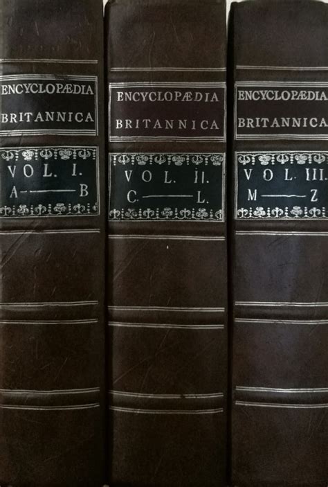 Encyclopaedia Britannica Facsimile Of First Edition Of 1771 3 Volumes