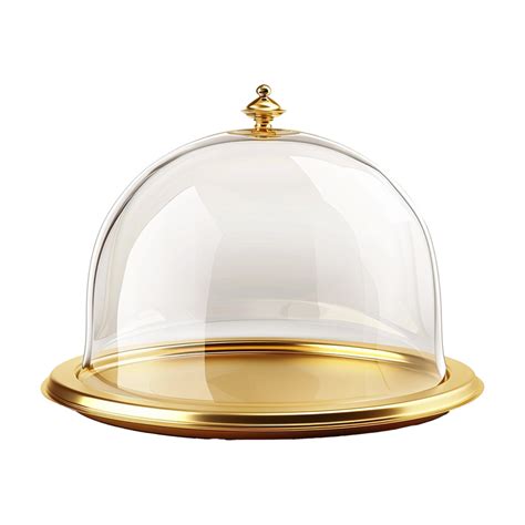 Ai Generated Golden Restaurant Cloche Isolated On Transparent