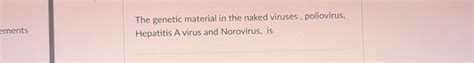 Solved The Genetic Material In The Naked Viruses Chegg