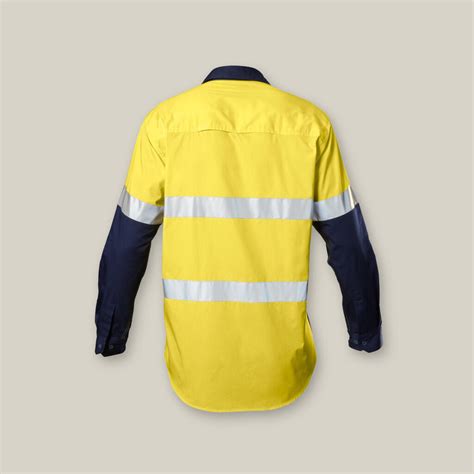 Hard Yakka Koolgear Hi Vis 2 Tone Vented Taped Long Sleeve Cotton Shirt