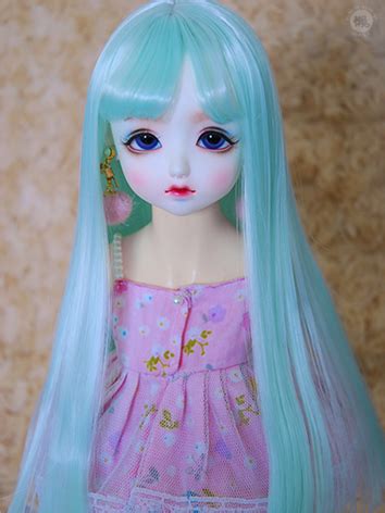 BJD Wig Girl Mint Pink Hair Wig For SD MSD YOSD Size Ball Jointed Doll