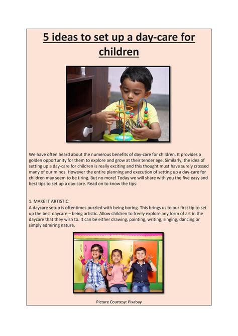 5 Ideas To Set Up A Day Care For Children By Aptech Preschool Issuu