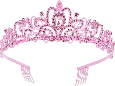 Araluky Tiaras De Cristal Rosa Para Mujeres Y Niñas Tiaras