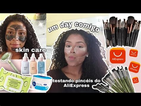 UM DAY COMIGO Skin Care Treino Um Dia Produtivo AliExpress YouTube