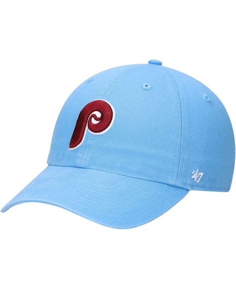 47 Brand Mens Light Blue Philadelphia Phillies Logo Cooperstown