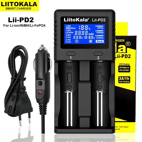 Liitokala lii pd4 lii 600 lii 500 21700 pil şarj cihazı 3 7 v 18650