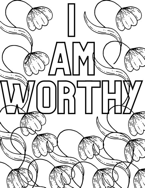 I Am Worthy Coloring Page Etsy