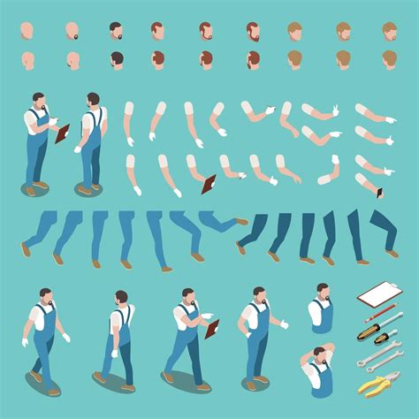 Isometric Character Constructor Vector Illustration 3020176 Vector Art