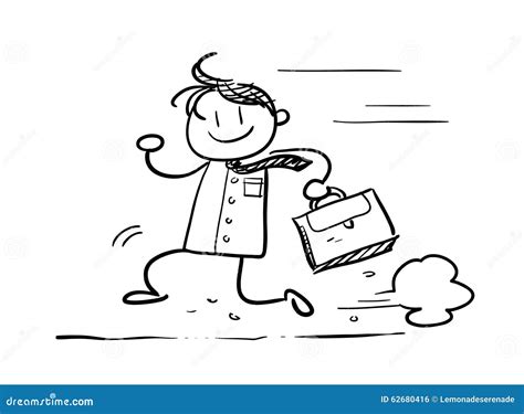 Running Businessman Doodle Stock Vector Illustration Of Hand 62680416