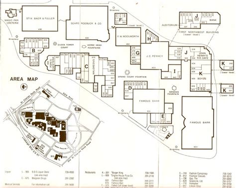 Map From The 70s 80s Of Northwest Plaza Showing Where The Major