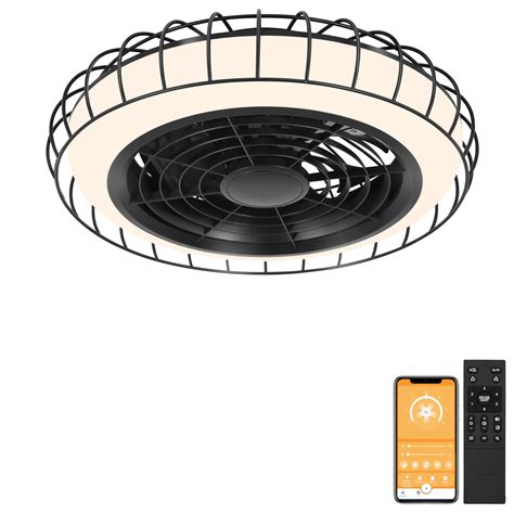 Ohniyou Modern Ceiling Fan With Lights And Remote Dimmable Flush