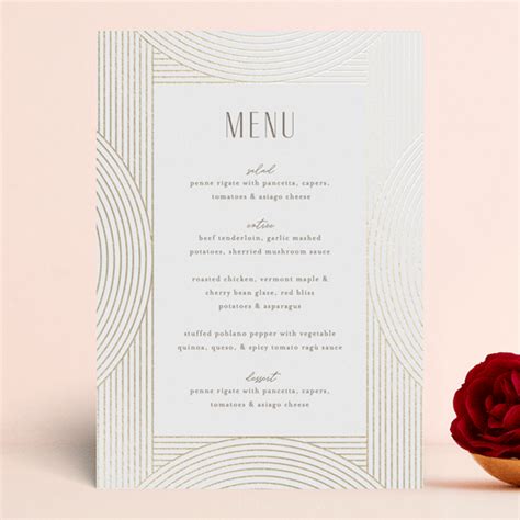 Moderne Foil Pressed Menus By Pixel And Hank Minted