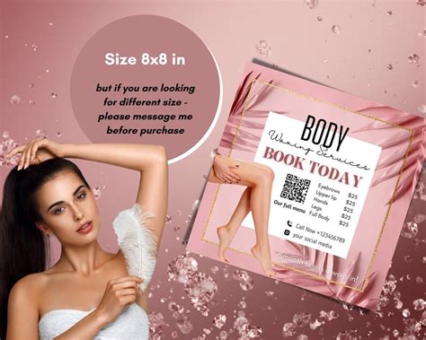 Editable Waxing Flyer Templates Body Waxing Social Media Flyers