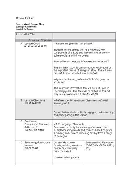 The Three Essential Elements Of A Lesson Plan Printable Templates Free