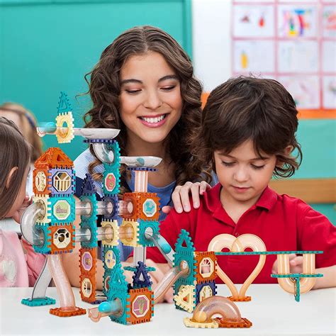Marble Run Toy Construction Block Stem Maze Race Trackball Game Toy