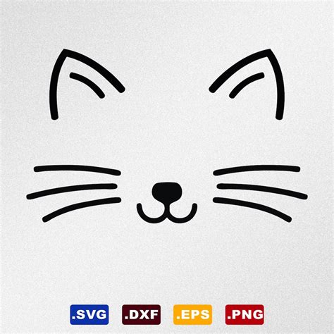 Cat Face Svg Dxf Eps Vector Files For Silhouette Cricut Cutting