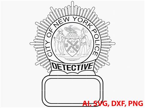 New York Detective Police Badge Logo Seal Custom Ai Etsy