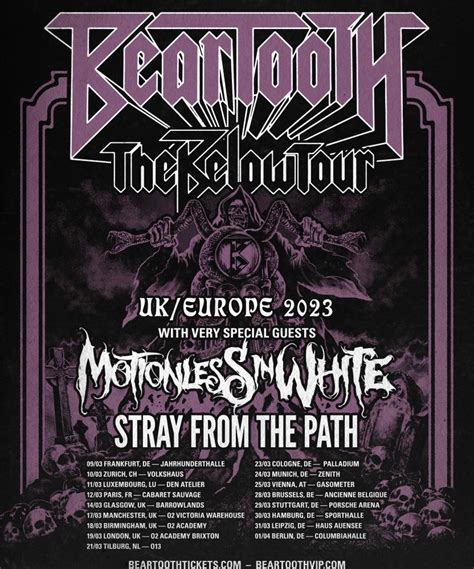 Beartooth - The Below Tour: UK/Europe 2023 - 31 March 2023 - Haus ...