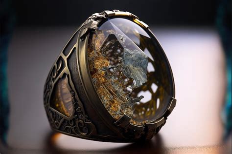 Premium Ai Image Close Up Of A Ring On A Table
